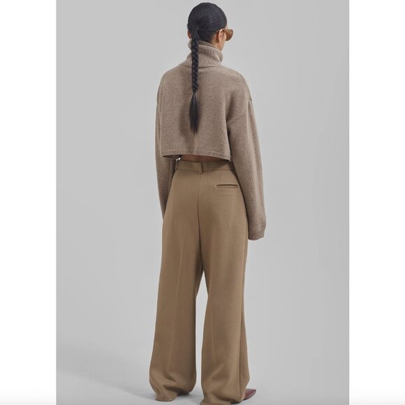 Sold Out! The Frankie Shop Skylar Wide Leg Trousers in Beige size S Barely Worn - Picture 4 of 9